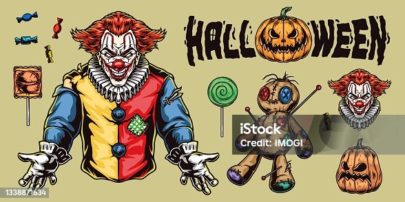istock Halloween traditional colorful elements concept 1338871634