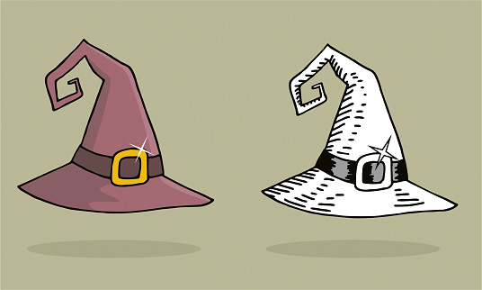 Halloween witch hat illustrations
