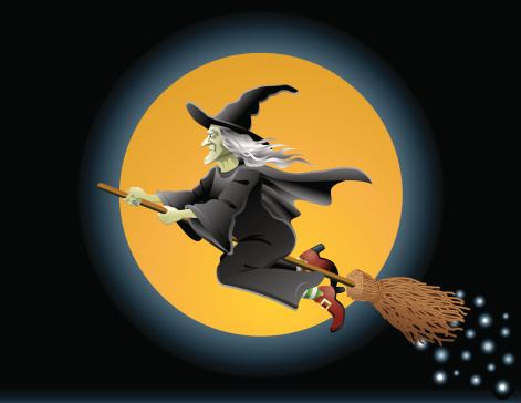 Halloween Witch In Flight