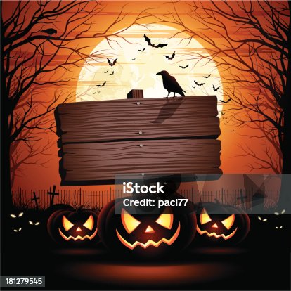 istock Halloween Wooden Sign 181279545