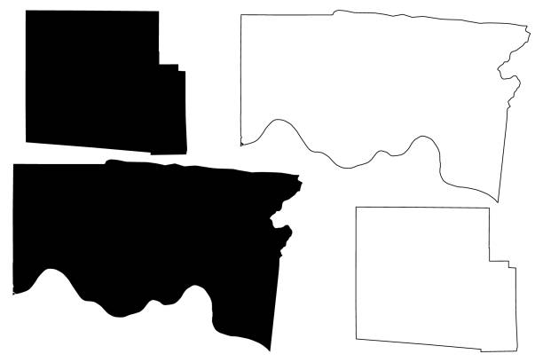 illustrazioni stock, clip art, cartoni animati e icone di tendenza di illustrazione vettoriale della mappa di hamilton e hardin county, ohio state (contea degli stati uniti d'america, stati uniti d'america, stati uniti d'america, stati uniti d'america), - hamilton