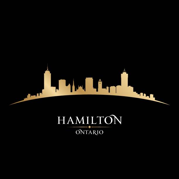 illustrazioni stock, clip art, cartoni animati e icone di tendenza di hamilton ontario canada skyline della città silhouette - hamilton