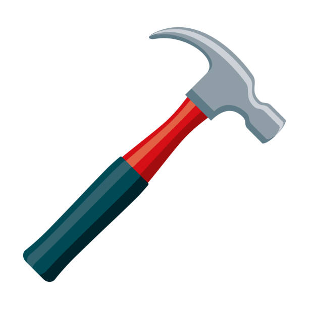 Hammer Icon on Transparent Background A flat design construction icon on a transparent background (can be placed onto any colored background). File is built in the CMYK color space for optimal printing. Color swatches are global so it’s easy to change colors across the document. No transparencies, blends or gradients used. hammer stock illustrations