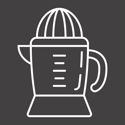 Han Entsafter Liniensymbol Haushalts Und Gerät Entsafter Gerät, Gezeichnet, Vektor Illustration Lizenzfrei