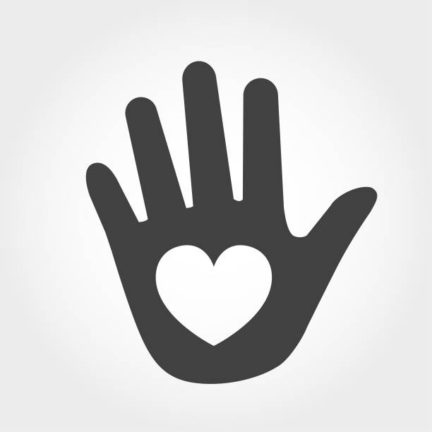 Hand and Care Icon - Iconic Series Charity, Relief, Care, hand clipart stock illustrations