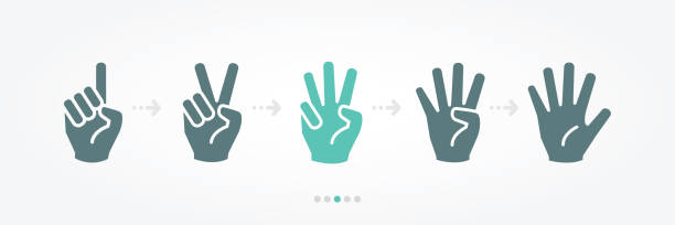 hand banner hand banner vector icon human finger stock illustrations