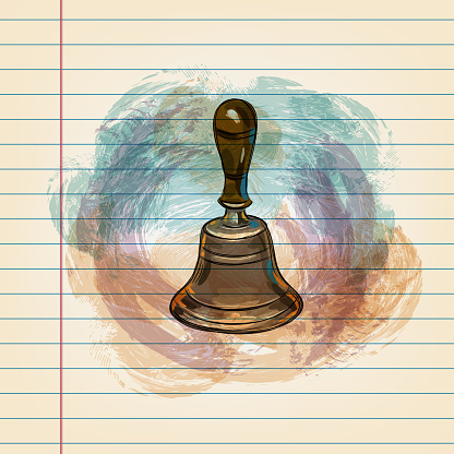 Hand bell Drawing on Ruled Paper