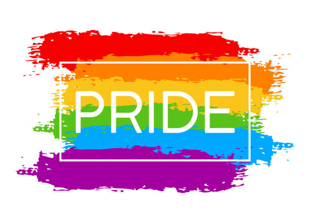 Hand draw LGBT pride with rainbow vector art illustration