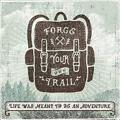istock Hand Drawn Backpack,Hiking,Camping Sign 472546322