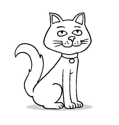 Hand drawn cartoon cat