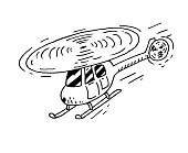 istock Hand drawn cartoon helicopter 1403113332