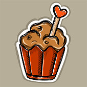 istock Hand Drawn Cupcake Icon 1385068107