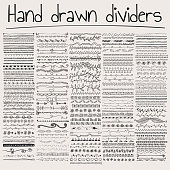 Vector illustration of a collection of hand drawn dividers for design projects and other related art works