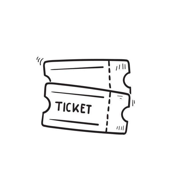 hand drawn doodle ticket icon illustration vector hand drawn doodle ticket icon illustration vector performance drawings stock illustrations