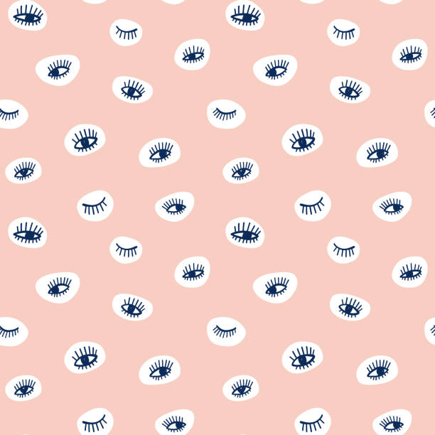 Hand drawn eye doodles icon seamless pattern in retro pop up style. Vector beauty illustration of open and close eyes for cards, textiles, wallpapers, backgrounds. Hand drawn eye doodles icon seamless pattern in retro pop up style. Vector beauty illustration of open and close eyes for cards, textiles, wallpapers, backgrounds. eye illustrations stock illustrations