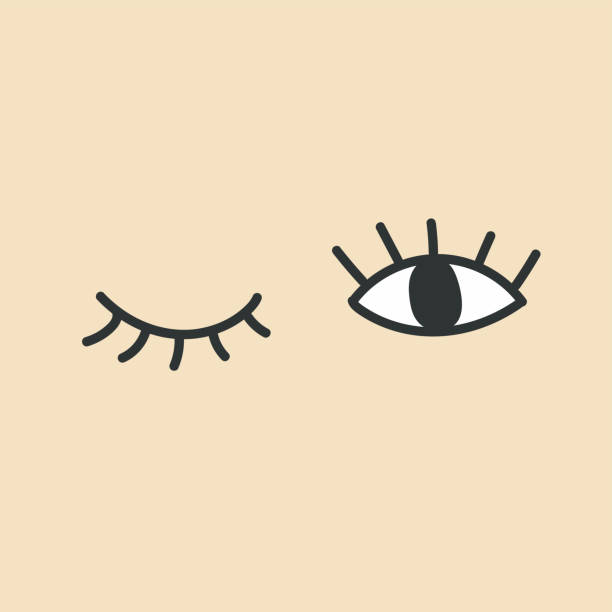 Hand drawn eye doodles. Open and winking eyes. Hand drawn eye doodles. Open and winking eyes. winking stock illustrations