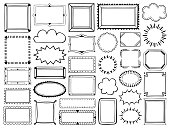 Set of hand drawn frames. Vector design elements.