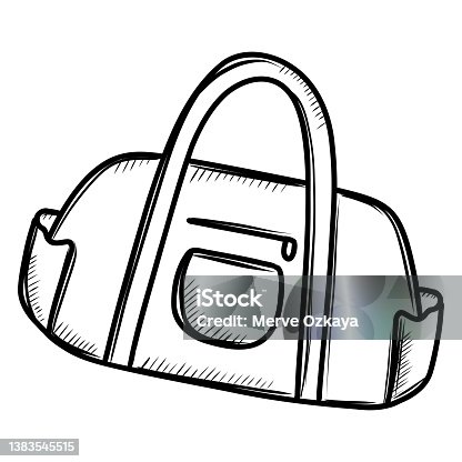 istock Hand drawn gym bag icon 1383545515