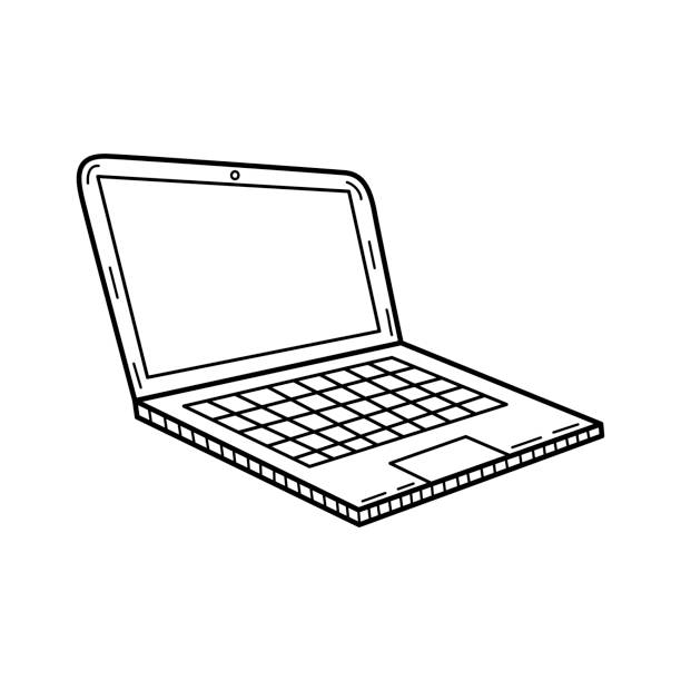 Hand drawn Laptop isolated on a white. Sketch. Vector illustration. Hand drawn Laptop isolated on a white. Sketch. Vector illustration. laptop drawings stock illustrations