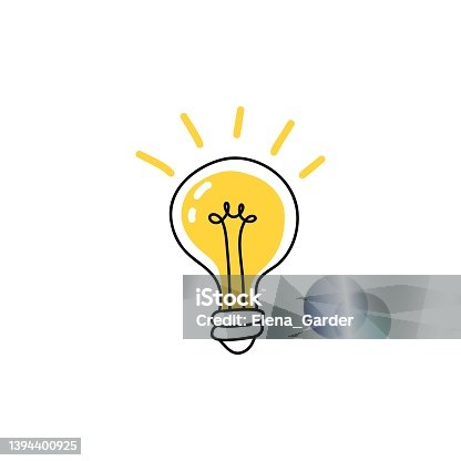 istock Hand drawn light bulb. Idea simbol. Vector inspiration concept 1394400925