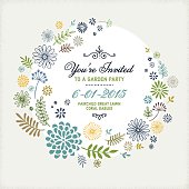 Hand Drawn Naive Style Floral Frame with Invitation Concept.  Hi res jpeg included.  Scroll down to see more of my illustrations.
