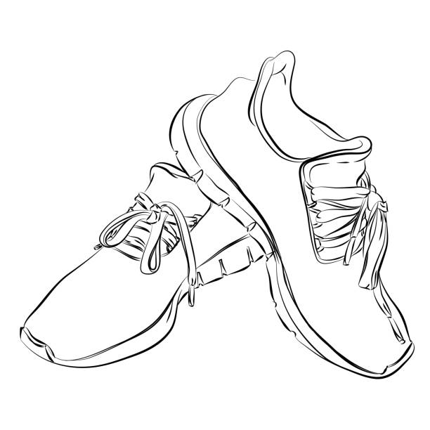 Running Shoe Outline Illustrations, Royalty-Free Vector Graphics & Clip ...