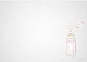 Hand Drawn Ramadan Lantern with Golden Light on White Background. Vector Illustration