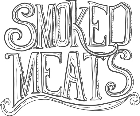 Hand drawn Smoked Meats lettering