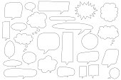 Thin line collection of speech bubbles