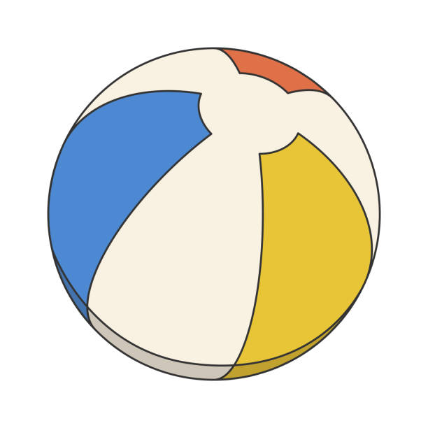 ilustrações de stock, clip art, desenhos animados e ícones de hand drawn style vector illustration of beach ball isolated on background. - futebol de praia