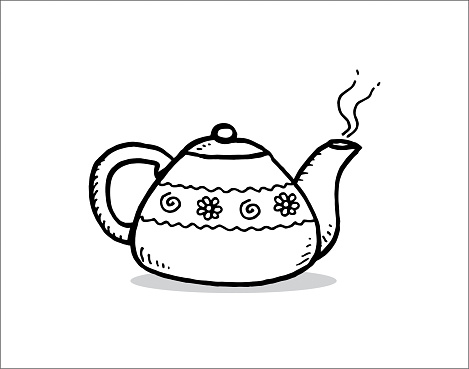 Hand drawn teapot