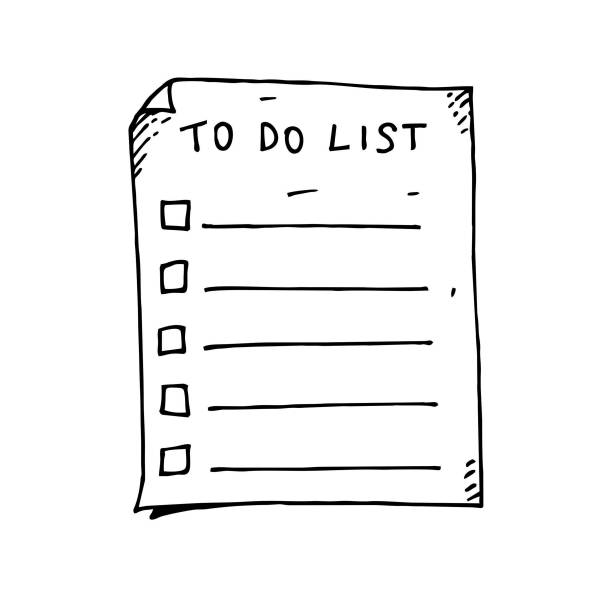 Hand drawn to do list To do list paper drawings stock illustrations