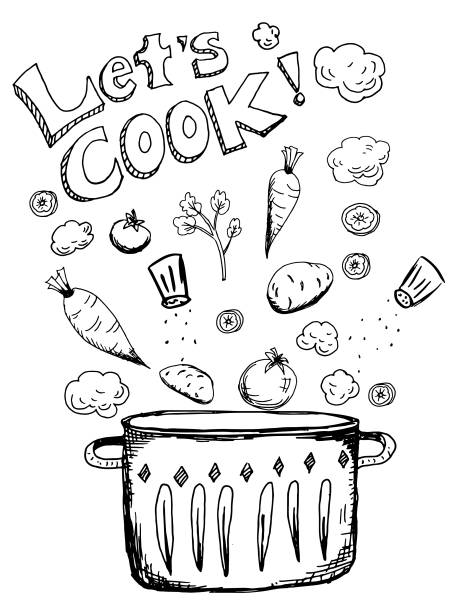 Soup Black And White Illustrations, Royalty-Free Vector Graphics & Clip ...