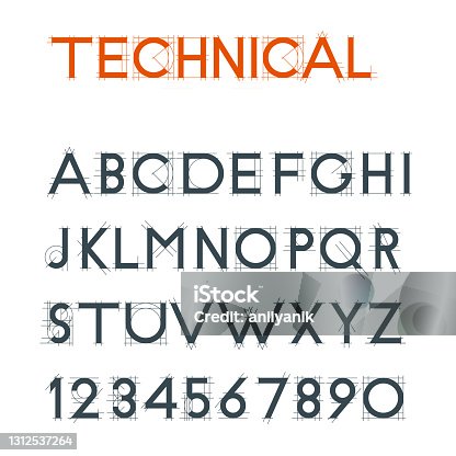 istock hand drawn typography - technical drafting 1312537264