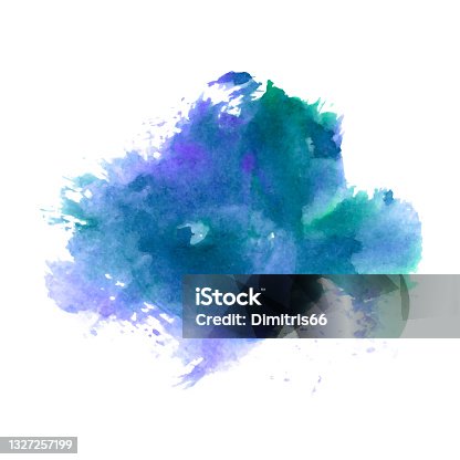 istock Hand drawn watercolor stain 1327257199