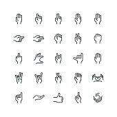 Hand Gestures Icon Set - Line Series