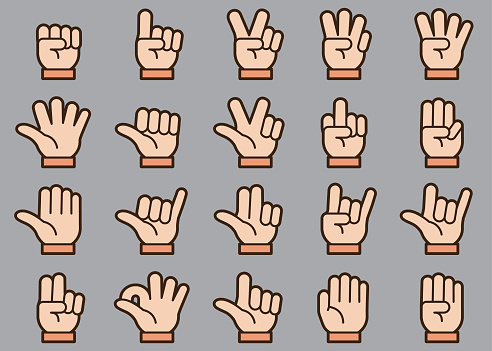 Hand Gestures Icons Set