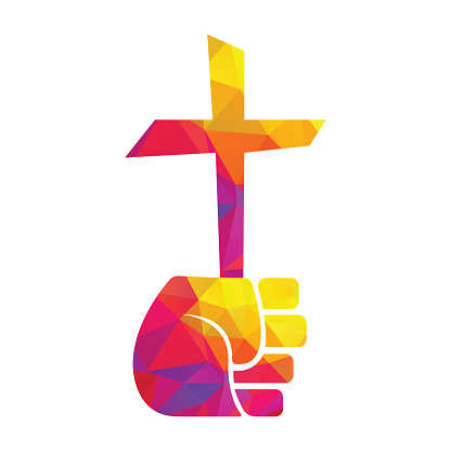 Hand hold Christ cross logo.