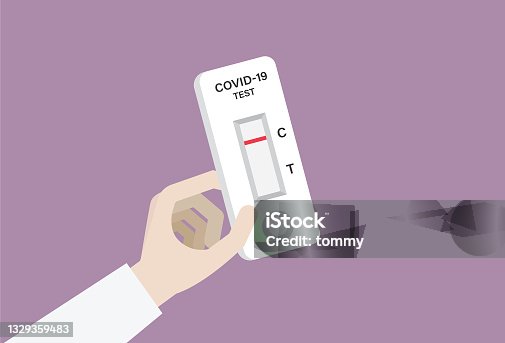 istock Hand holding a COVID-19 rapid test with a negative result 1329359483