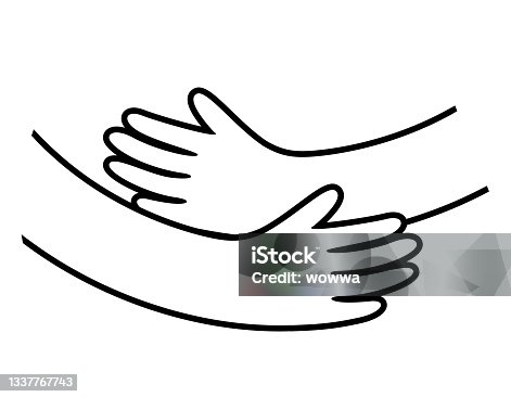 istock Hand hug vector design. 1337767743