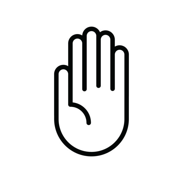 ilustraciones, imágenes clip art, dibujos animados e iconos de stock de vector de icono de la mano, signo plano relleno, pictograma sólido aislado en blanco, ilustración del logotipo - stop