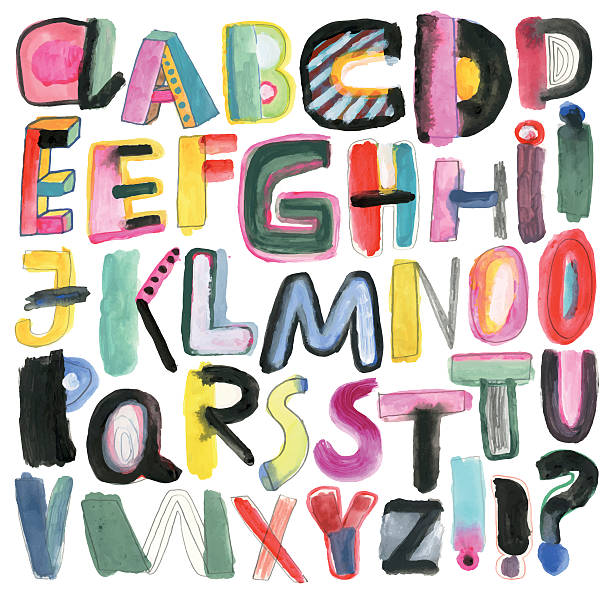 hand painted alphabet isolated on white - zhou 幅插畫檔、美工圖案、卡通及圖標