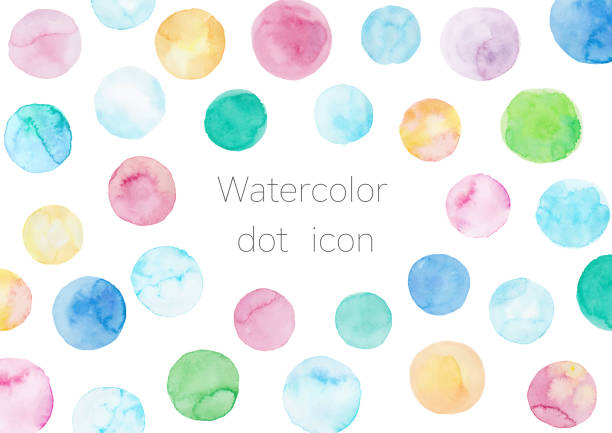 Hand painted circle background in watercolor Hand painted circle background in watercolor polka dot illustrations stock illustrations