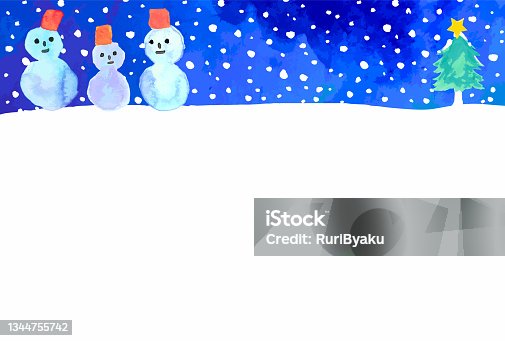 istock hand painted watercolor snowman greeting card 1344755742