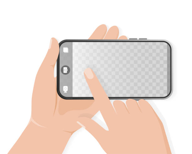 Hand photographing drawn with smartphone. Mobile phone. Smartphone icon vector illustration. Photo frame. Telephone icon. Camera frame. Hand photographing drawn with smartphone. Mobile phone. Smartphone icon vector illustration. Photo frame. Telephone icon. Camera frame selfie borders stock illustrations