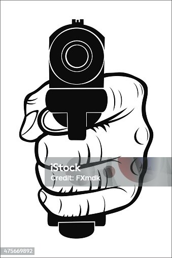 istock Hand pointing with the gun at you 475669892