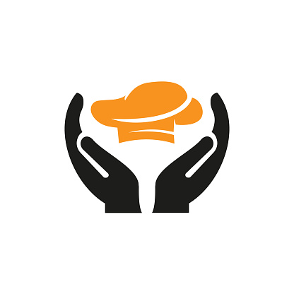 Hand Restaurant logo design. Restaurant Chef Hat logo with Hand concept vector. Hand and Restaurant logo design