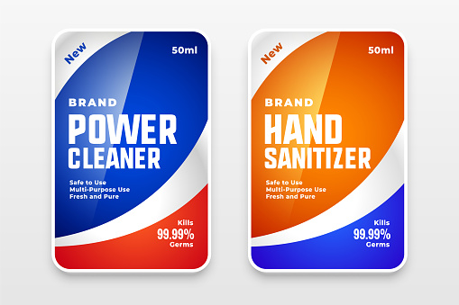 hand sanitizer and detergent label design