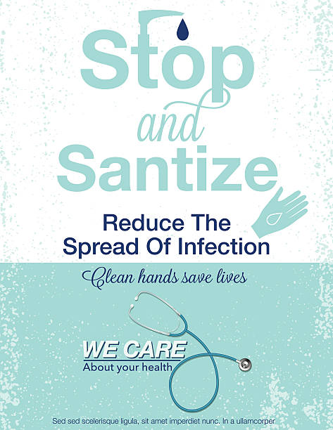 Hand Sanitizer Poster Hand Sanitizer Poster billboard posting stock illustrations