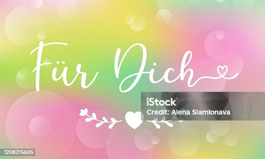 istock Hand sketched Fuer Dich German quote, meaning For you. Romantic calligraphy phrase. Lettering for design, print, poster, clothes, card, invitation, banner template typography. 1208215605